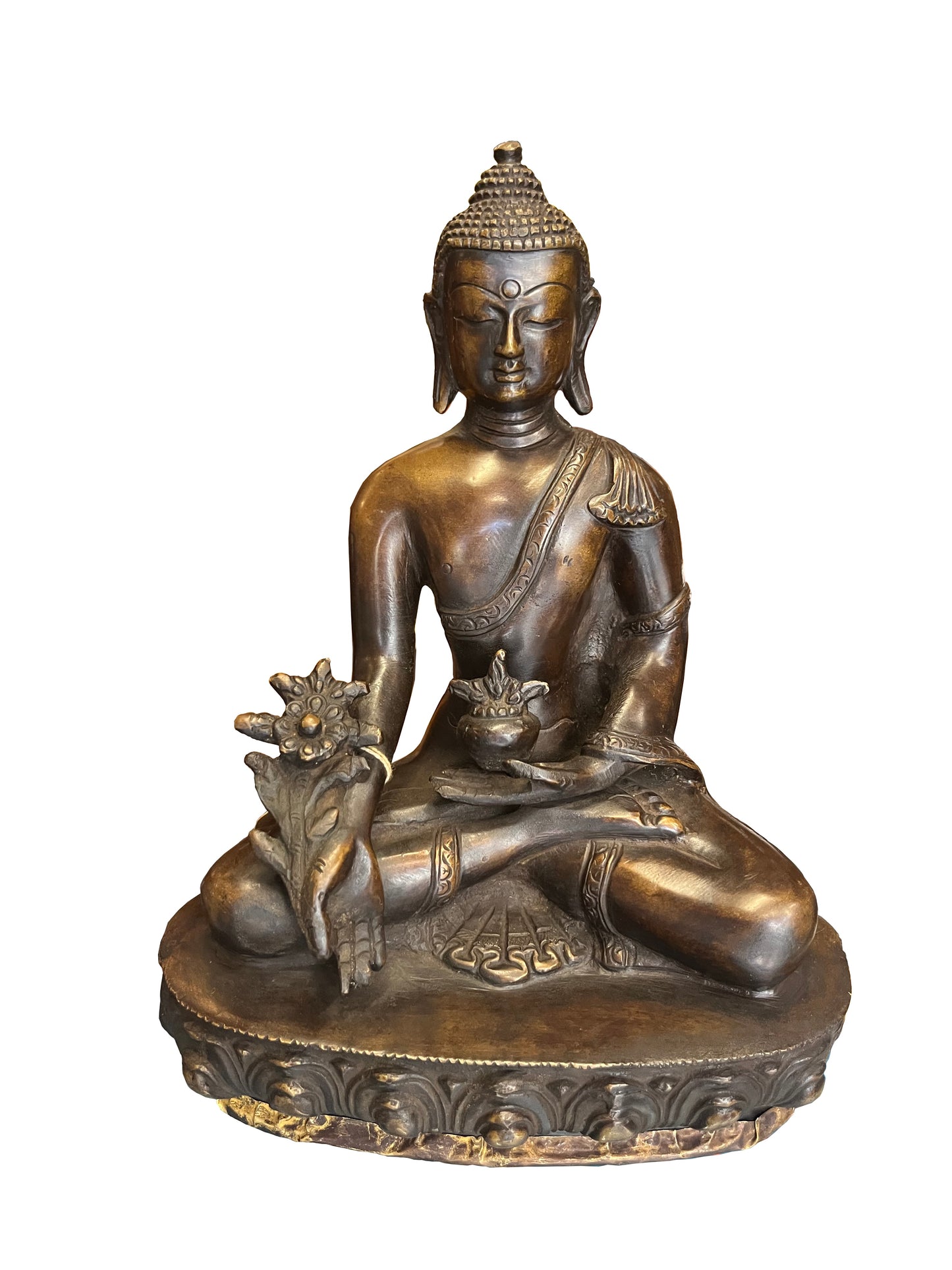 Statue en bronze de médecine bouddha